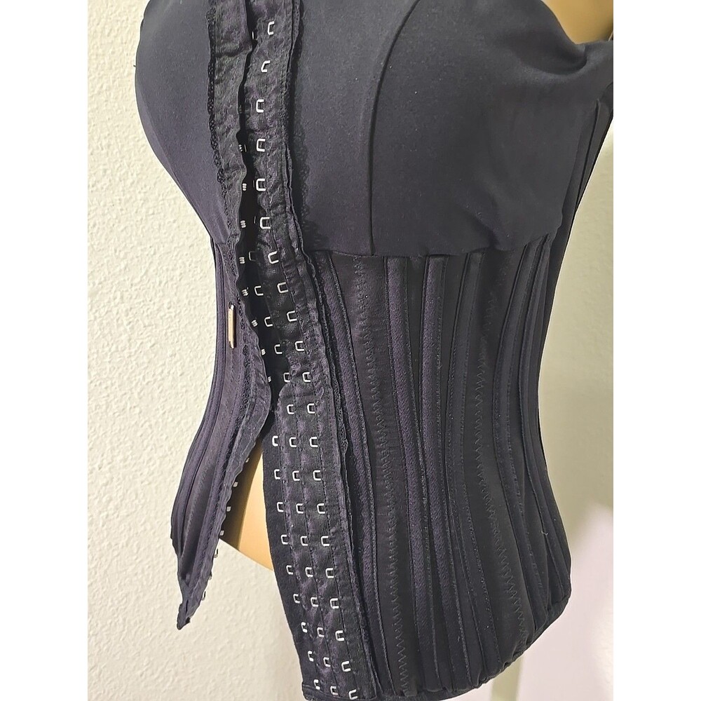 Bustier Corset Top Sm Black Boned Steampunk Gothic Victorian Edwardian RenFaire